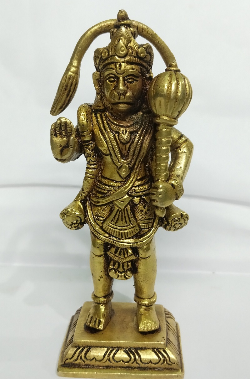 Brass Finish Lord Hanuman Ji